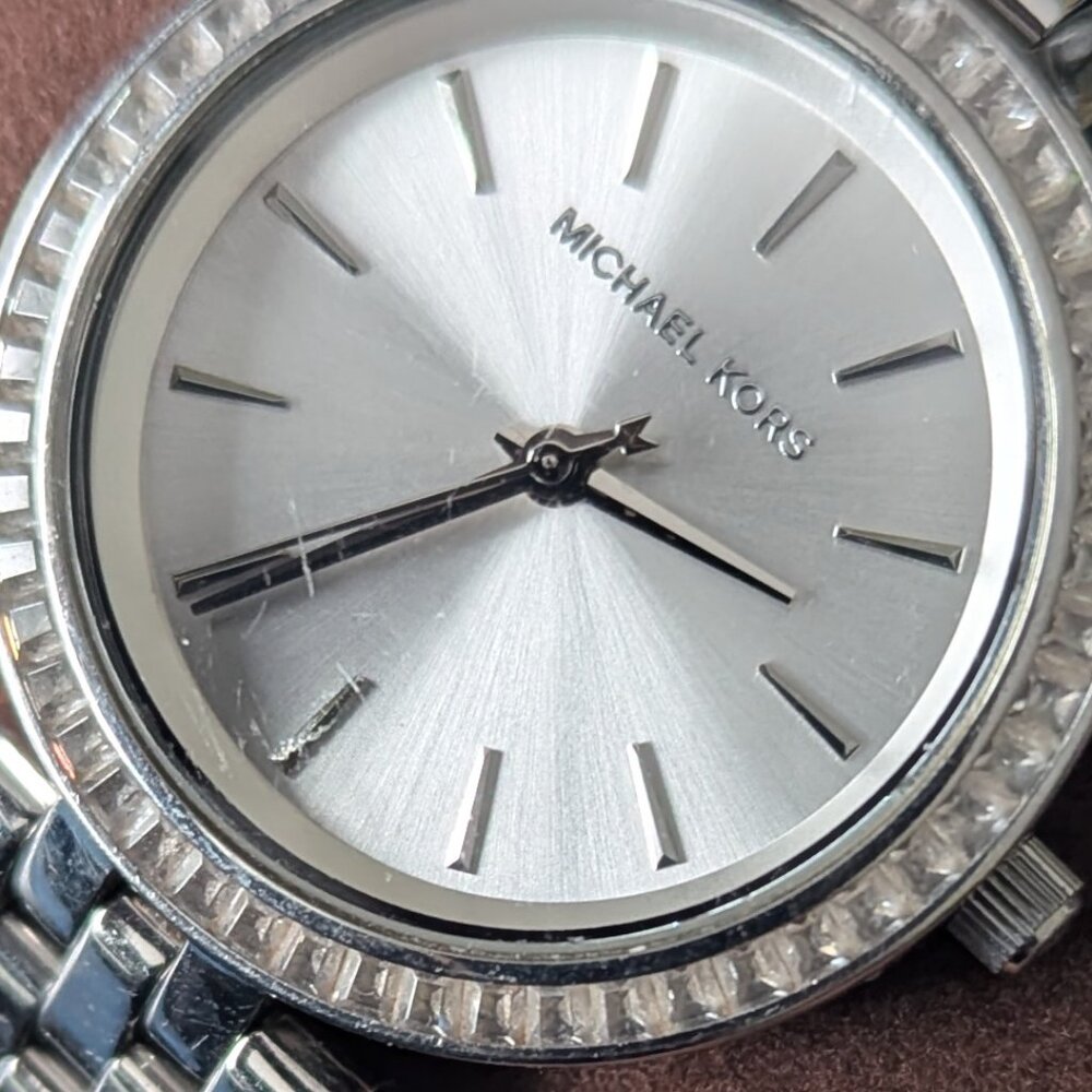 Michael Kors Silver Tone Crystal-Accent Women's Watch - Picture 6 of 7